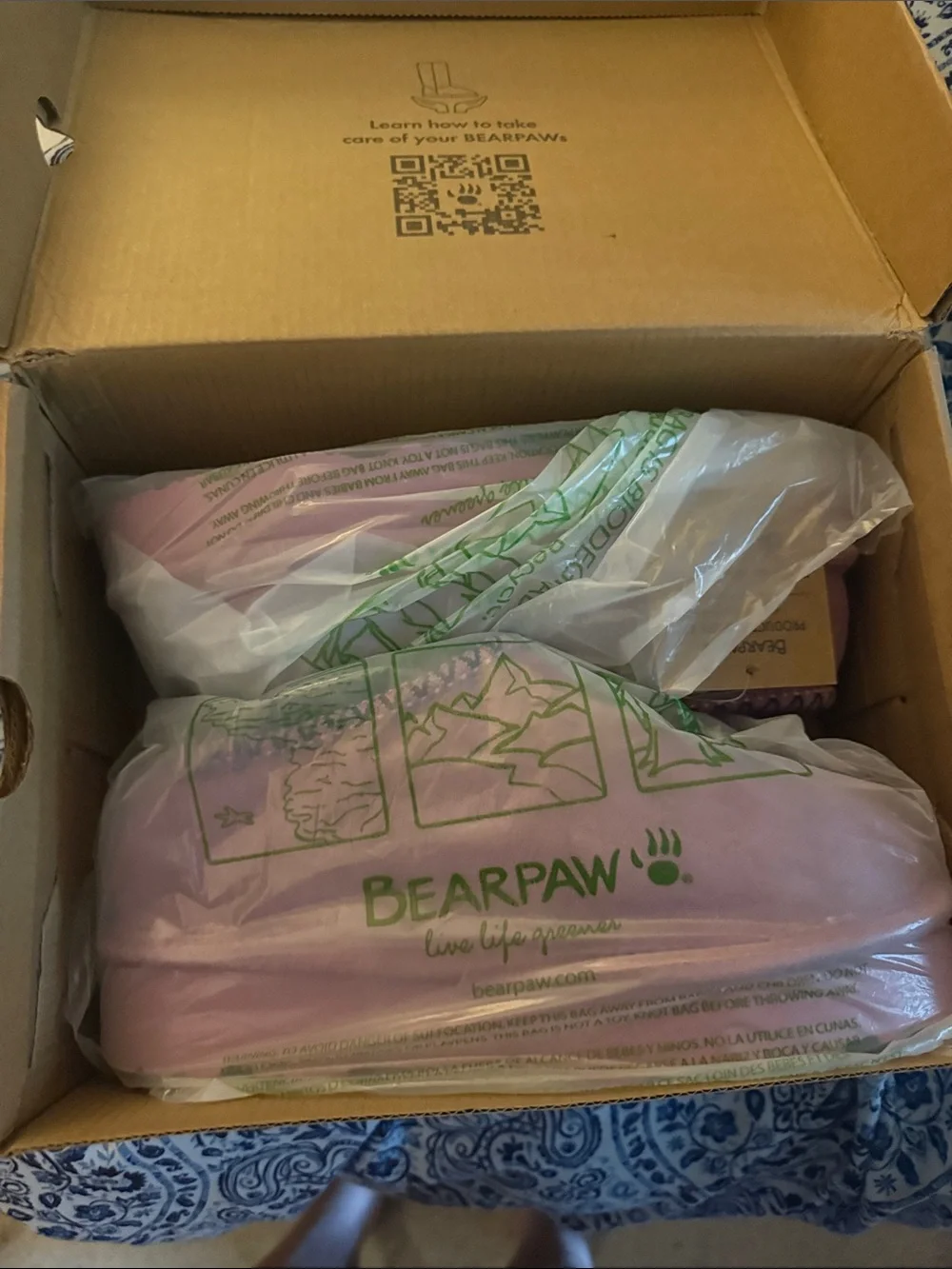 BearPaw Pink Girls' Plush-Lined Moccasin Slippers with Braided Trim